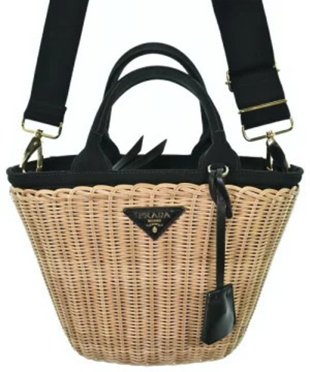 Prada Tote Bag Beige Cream Black